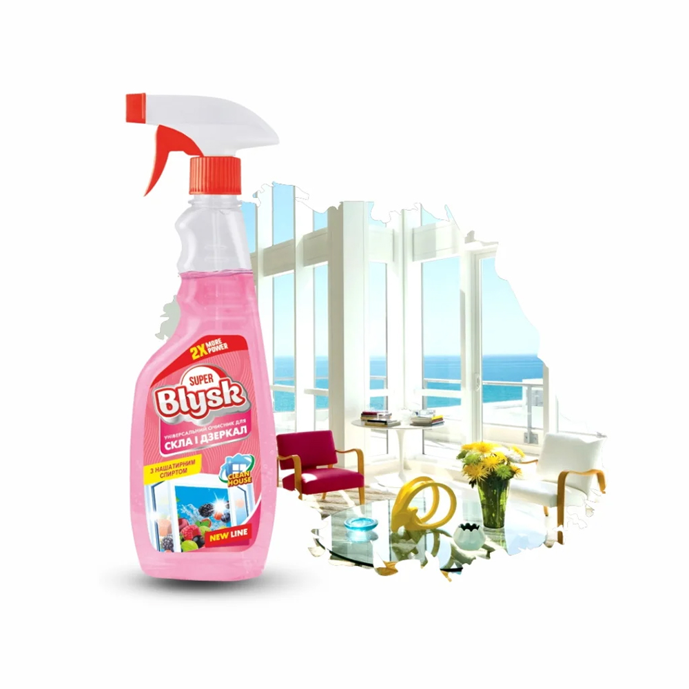 Очисник скла Super Blysk Ягода (з нашатирним спиртом), 500мл